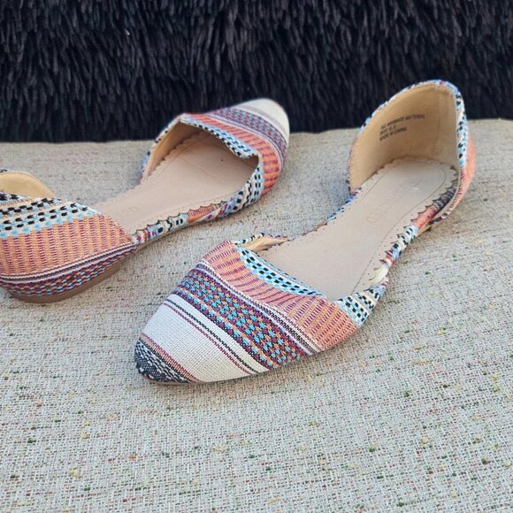 Restricted Women Sandal Flat Shoes Multi Color Man Made Material Size 6.5 - Picture 3 of 10